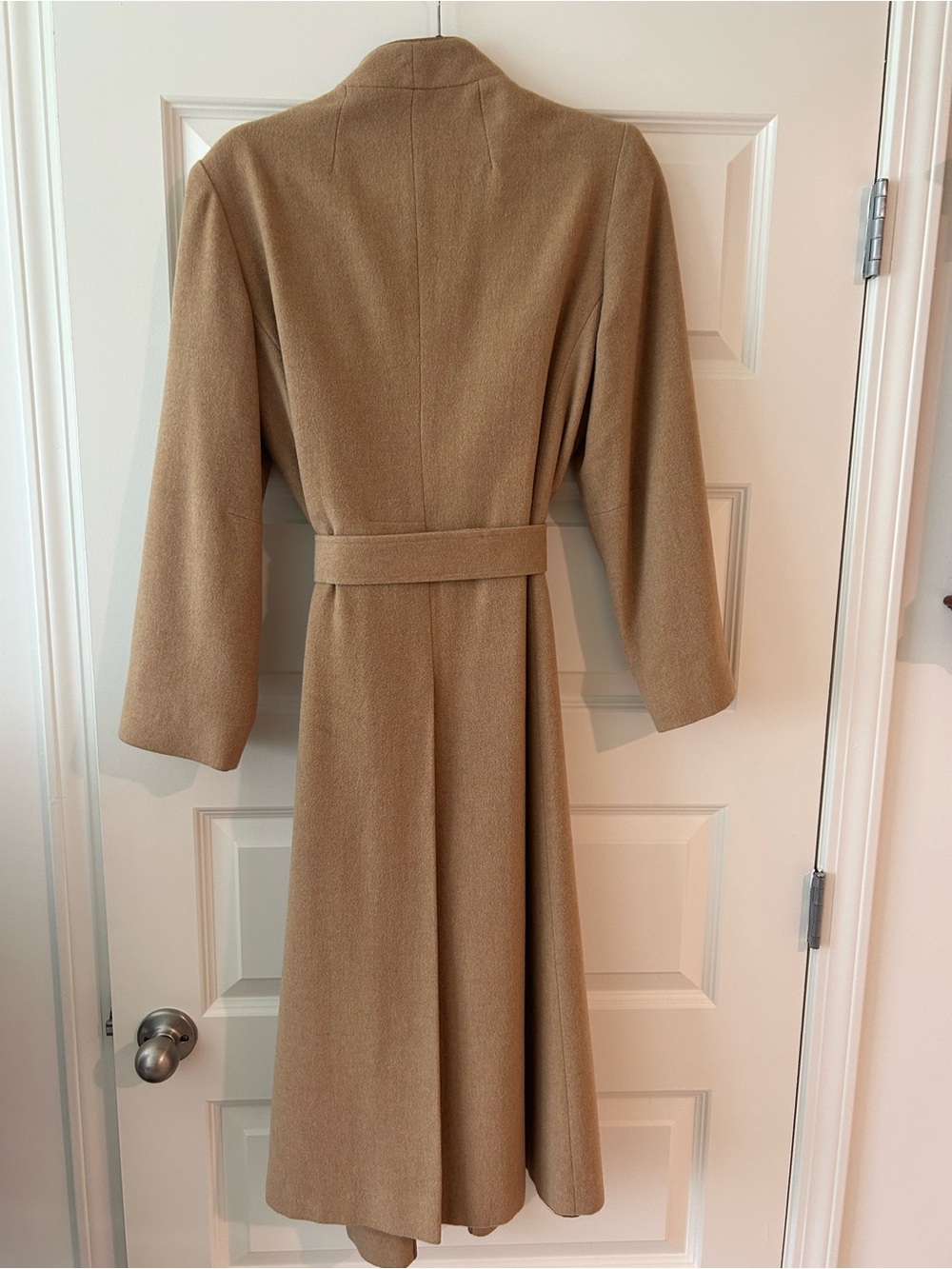 Long Camel Belted Trench Coat - Picture 5 of 9